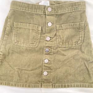 Olive green cargo pants and velvet skirt